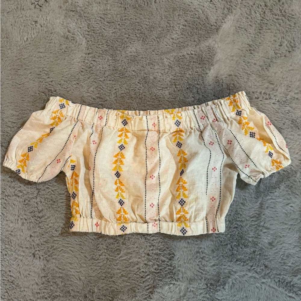 Off the shoulder boho crop top